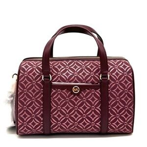 Michael Kors Medium Travel Duffle Satchel Bag Ox Blood Multi